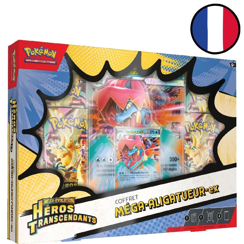 Coffret Méga-Aligatueur-ex Méga-Évolution – Héros Transcendants - Pokémon FR