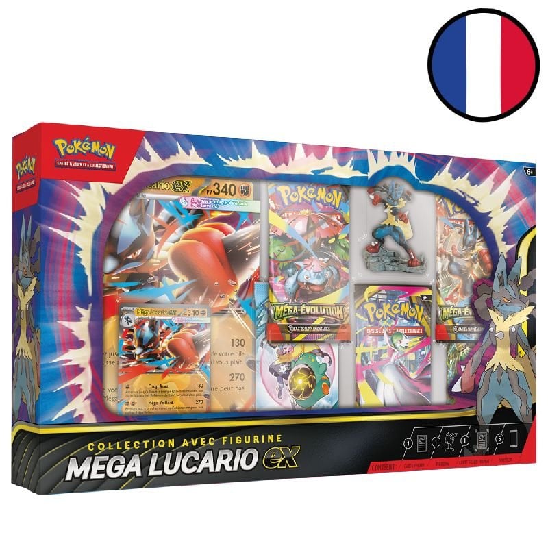 Coffret Collection avec Figurine Méga-Lucario-ex - Pokémon FR