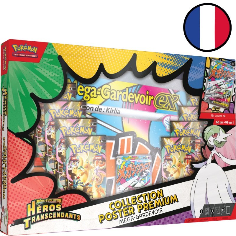 Coffret Collection Poster Premium Méga-Évolution – Héros Transcendants - Méga-Gardevoir - Pokémon FR