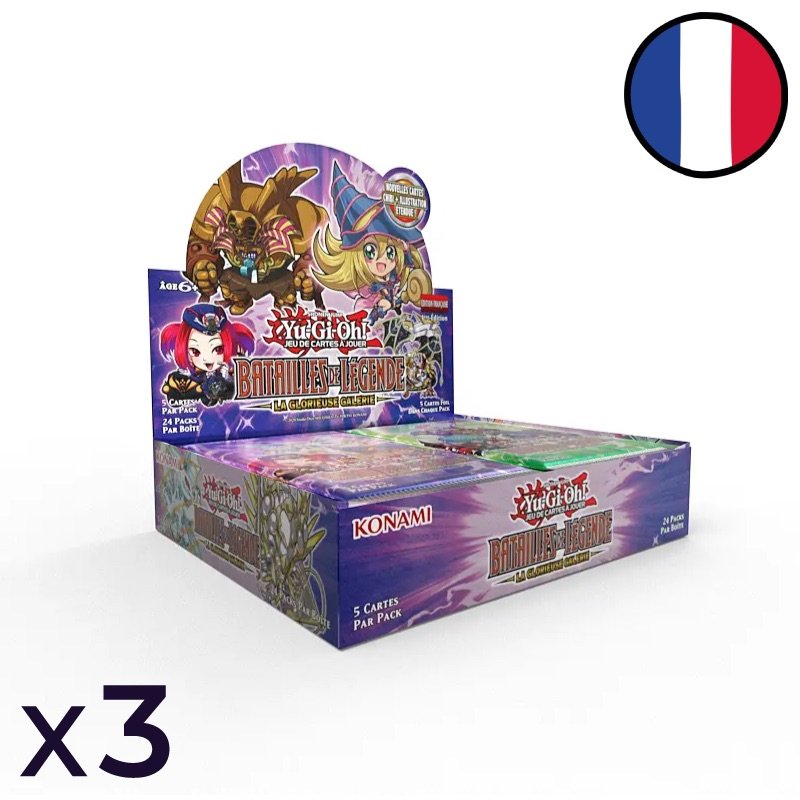 Lot de 3 boites de 24 boosters Batailles de Légende : La Glorieuse Galerie - Yu-Gi-Oh! FR