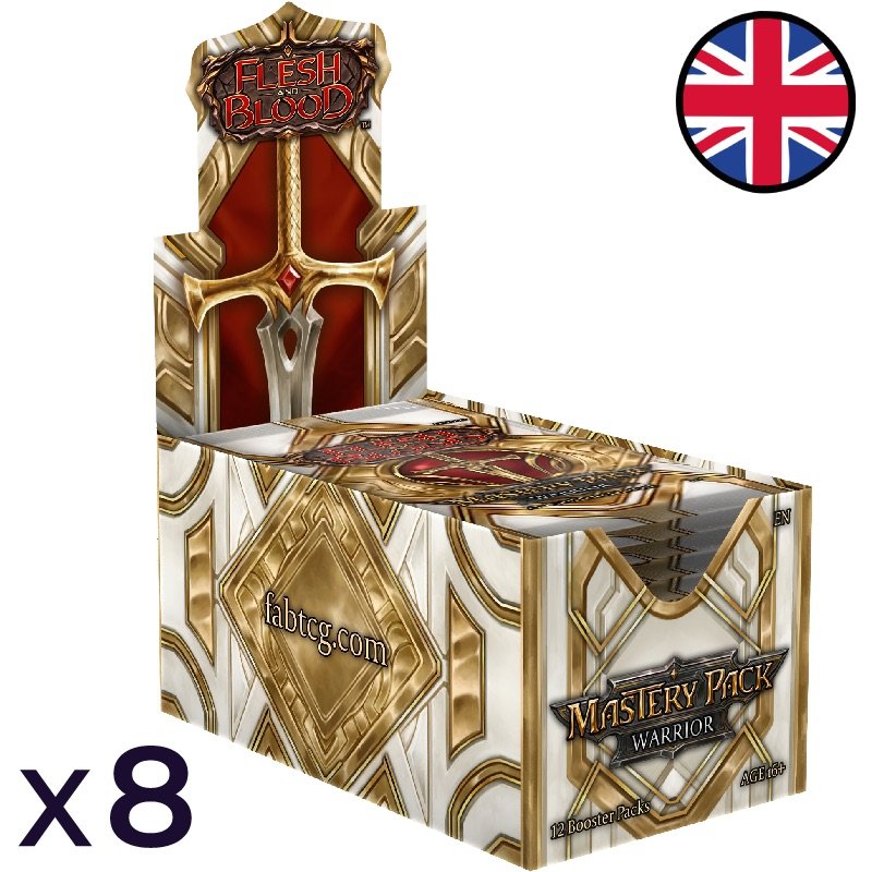 Carton de 8 Boites de 12 boosters Pack Maîtrise Guerrier - Flesh and Blood EN