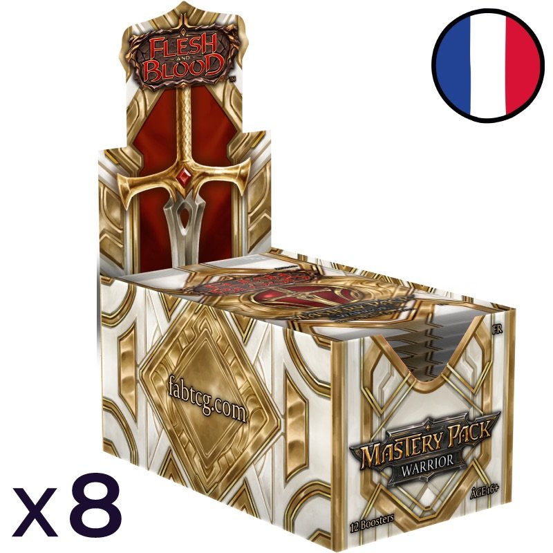 Carton de 8 Boites de 12 boosters Pack Maîtrise Guerrier - Flesh and Blood FR