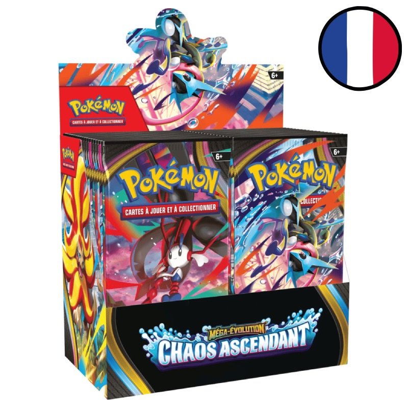 Display of 36 Mega Evolution – Chaos Rising booster packs - Pokémon FR