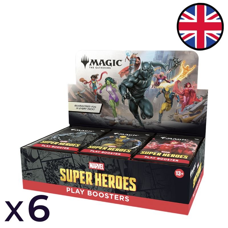 Lot de 6 boites de 30 boosters de jeu Marvel Super Heroes - Magic EN