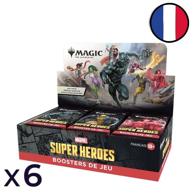 Lot de 6 boites de 30 boosters de jeu Marvel Super Heroes - Magic FR