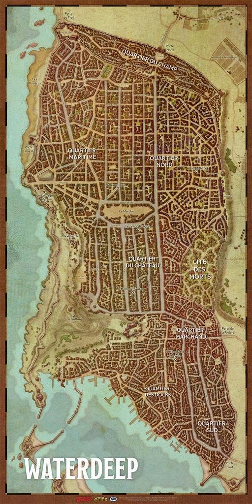 Donjons & Dragons 5e Ed - Waterdeep : Carte de la Cité