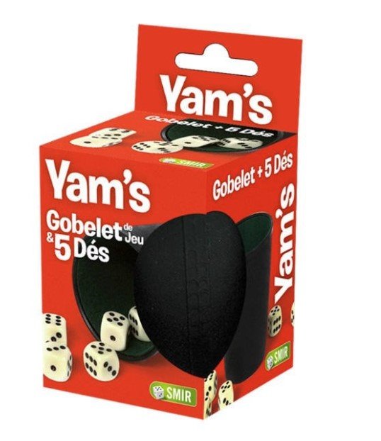 Gobelet de Yam's en Plastique Noir avec 5 Dés - France Cartes