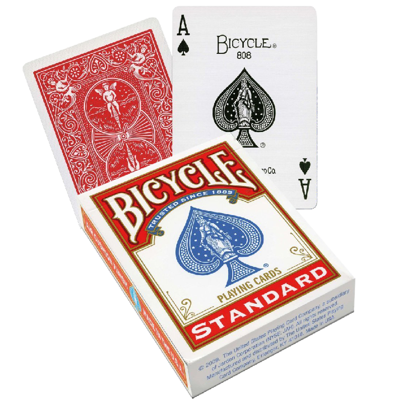Jeu de 54 Cartes Poker Standard Dos Rouge - Bicycle