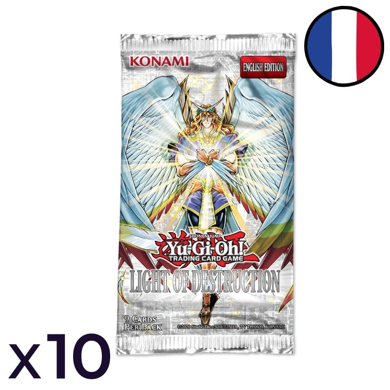 Set of 10 Light of Destruction Booster Packs (Unlimited Reprint) - Yu-Gi-Oh! FR