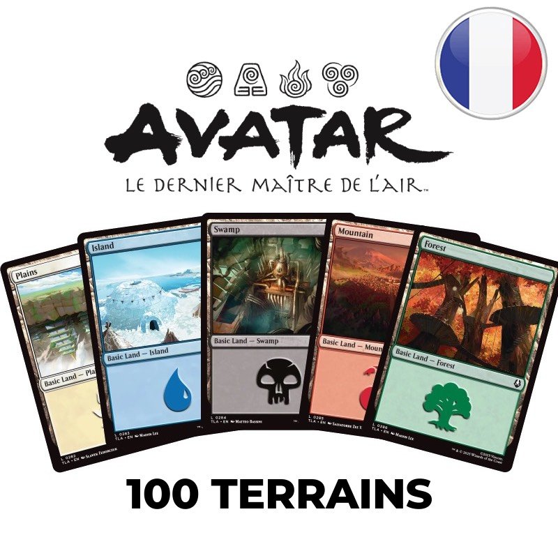 Lot de 100 terrains de base Magic: The Gathering | Avatar, le dernier maître de l'air - Magic FR