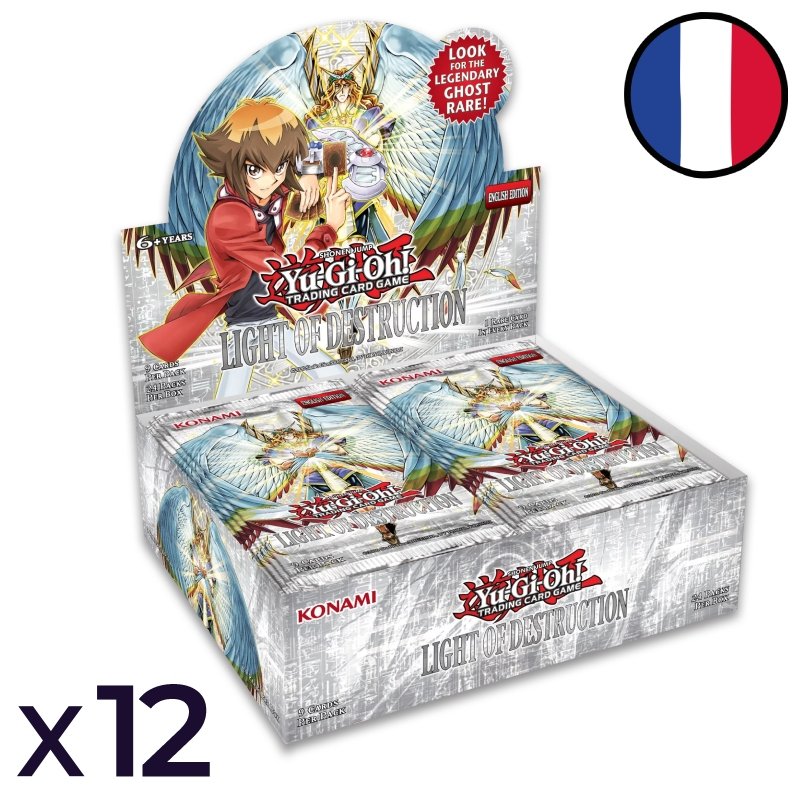 Set of 12 Displays of 24 Light of Destruction Booster Packs (Unlimited Reprint) - Yu-Gi-Oh! FR