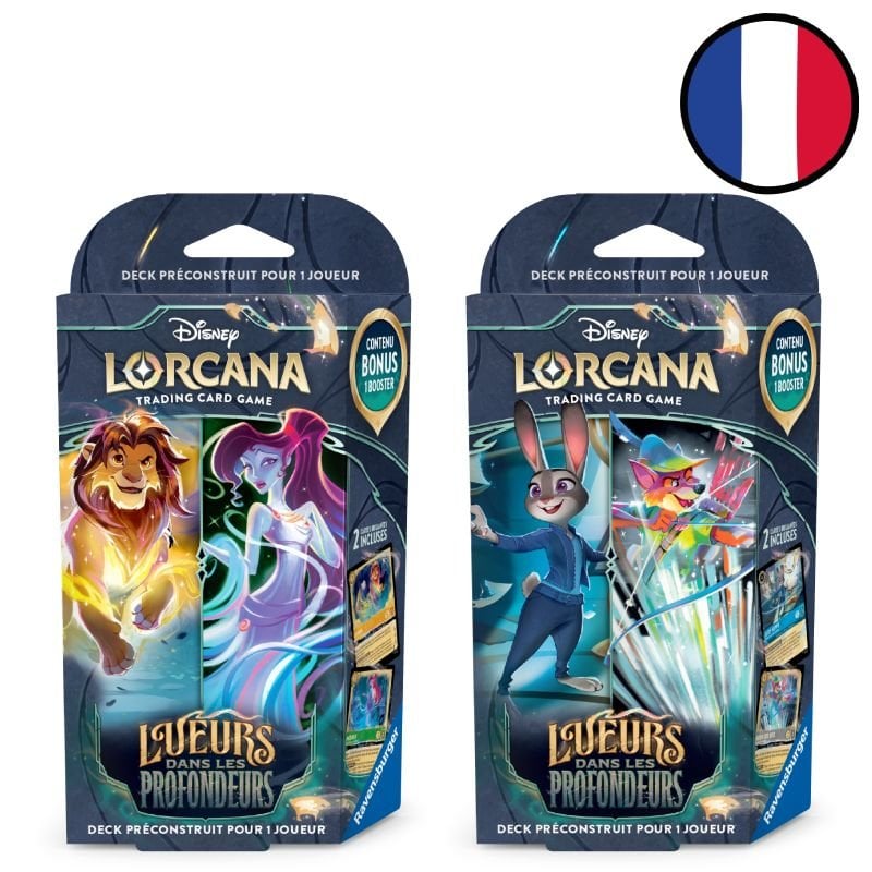 Lot des 2 decks de démarrage Lueurs dans les Profondeurs - Chapitre 10 - Disney Lorcana FR
