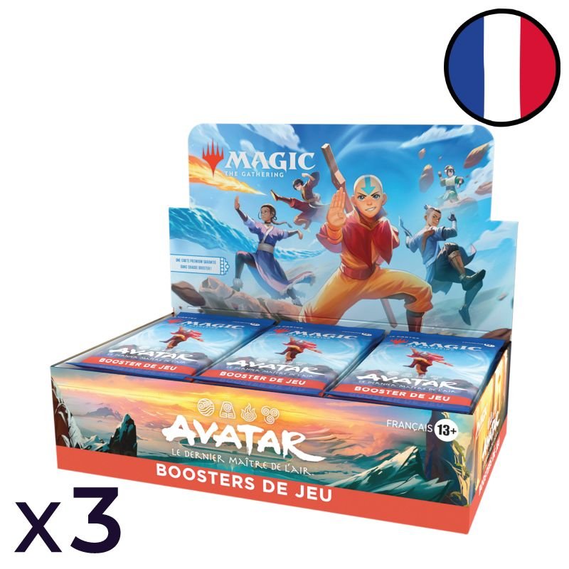 Lot de 3 boites de 30 boosters de jeu Magic: The Gathering | Avatar, le dernier maître de l'air - Magic FR