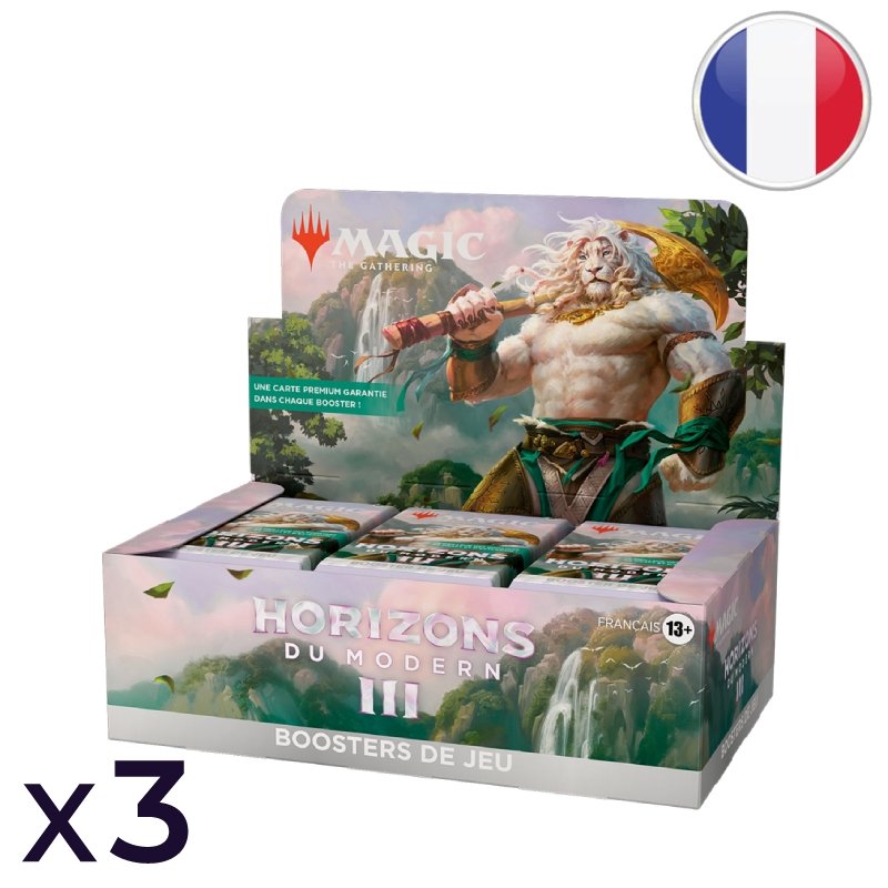 Lot de 3 boites de 36 boosters de jeu Horizons du Modern 3 - Magic FR
