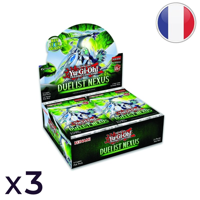 Set of 3 displays of 24 Duelist Nexus Booster Packs - Yu-Gi-Oh! FR