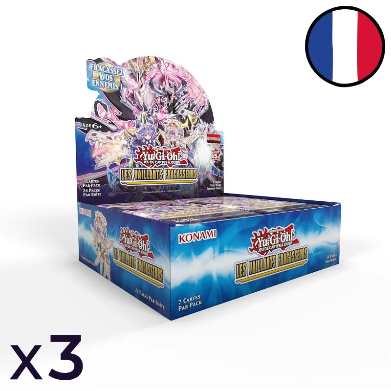 Set of 3 Displays of 24 Valiant Smashers Booster Packs - Yu-Gi-Oh! FR