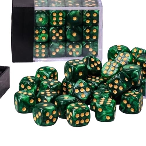 Set of 36 6-sided dices - 12 mm - Dark Green - Epic Forge