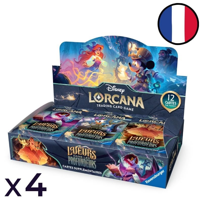 Lot de 4 Displays de 24 boosters Lueurs dans les Profondeurs - Chapitre 10 - Disney Lorcana FR