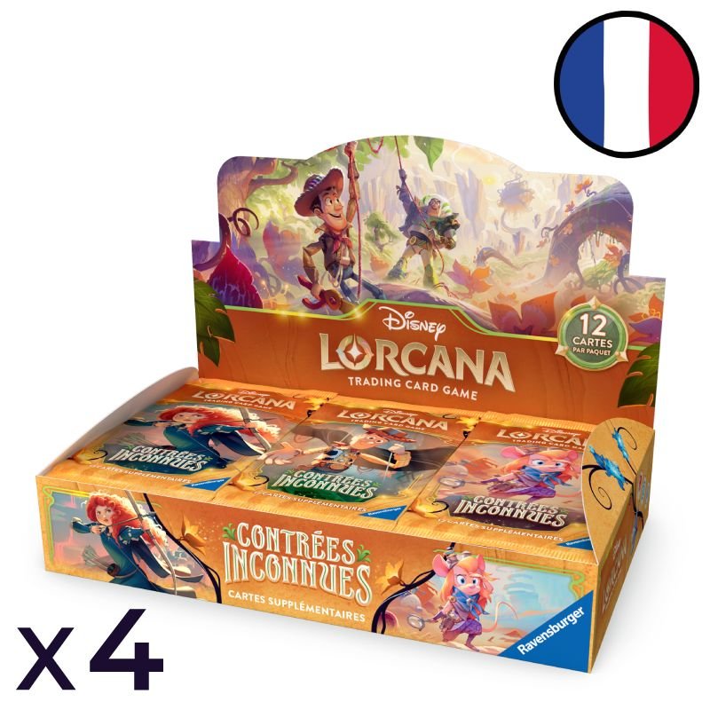 Lot de 4 Displays de 24 boosters Contrées Inconnues Chapitre 12 - Disney Lorcana FR