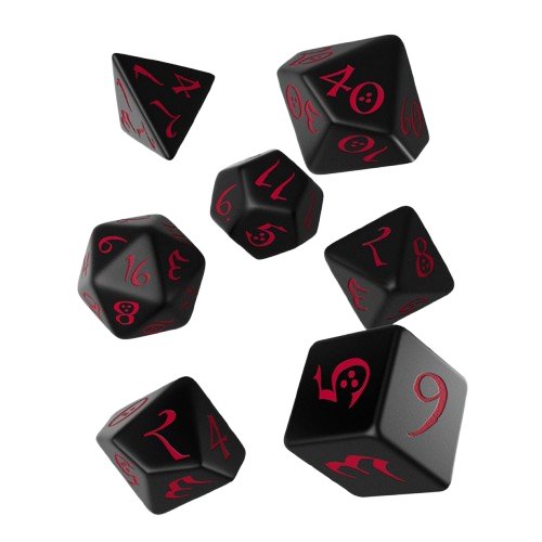 Classic RPG Dice Set Black and Red - Q-Workshop