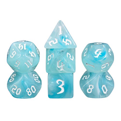 Lot de 7 dés - Nuage Blanc - Epic Forge