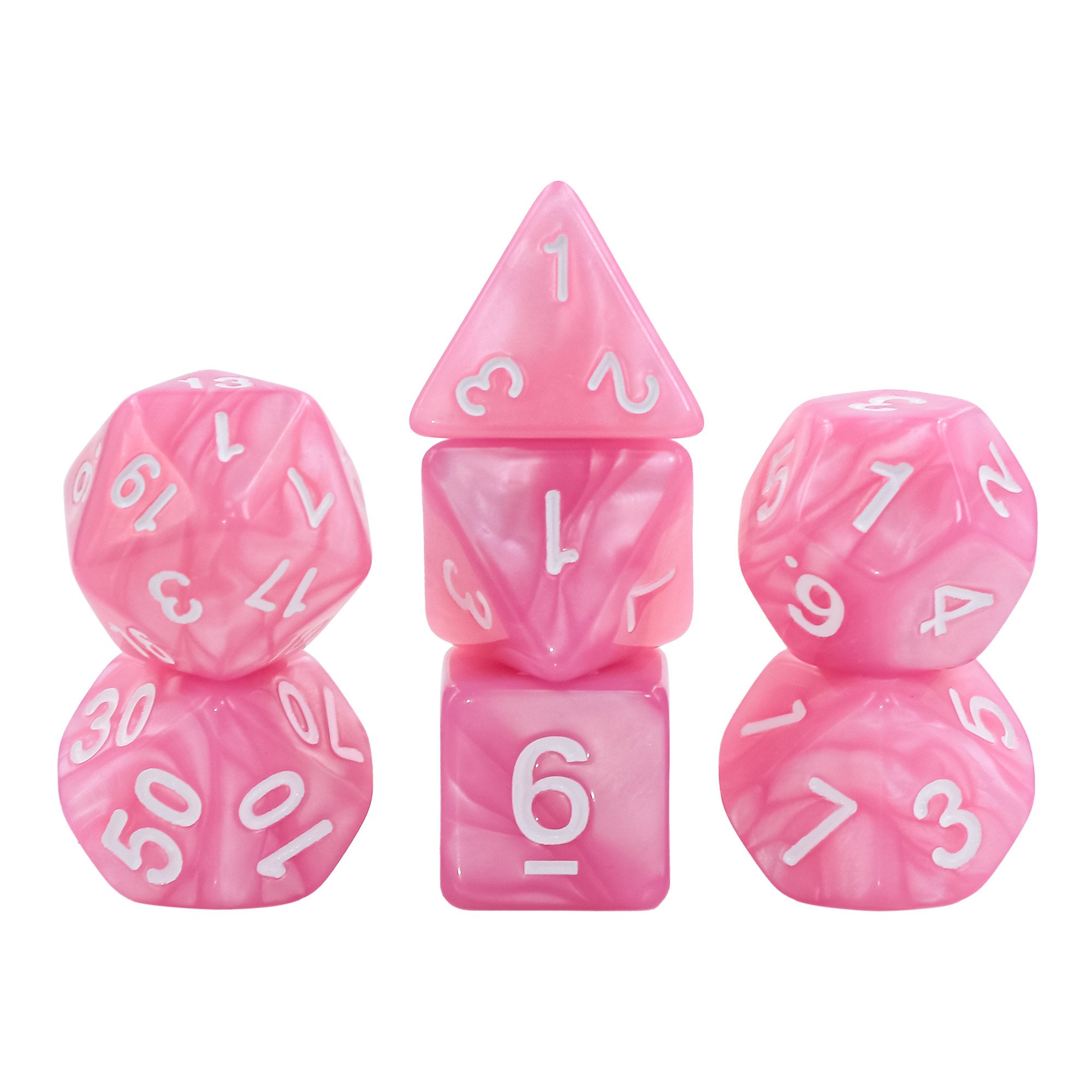 Lot De 36 Dés à 6 Faces - 12mm - Rose Transparent