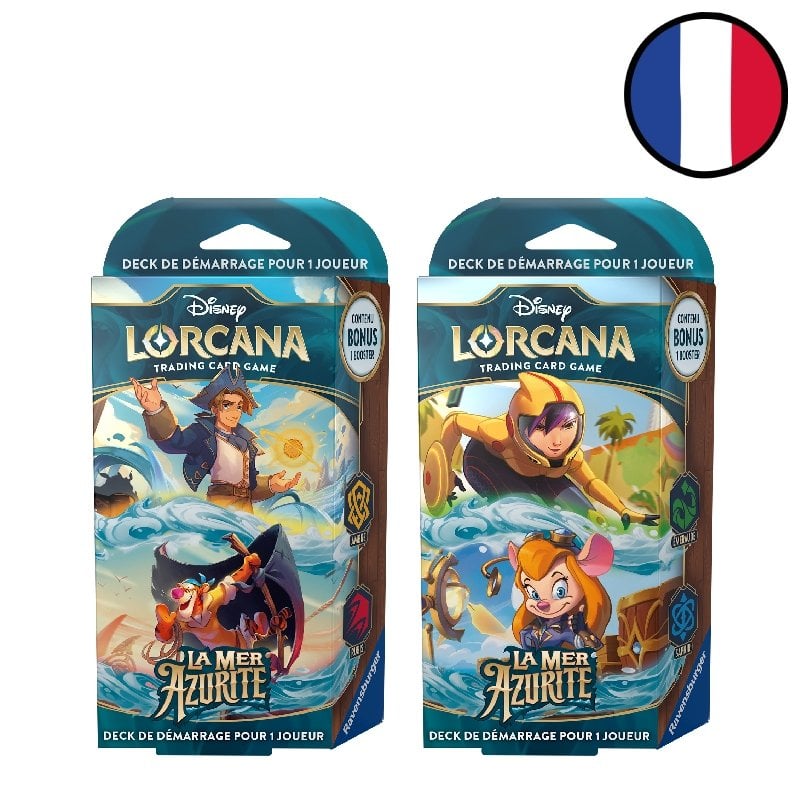 Lot des 2 decks de démarrage La Mer Azurite Chapitre 6 - Disney Lorcana FR
