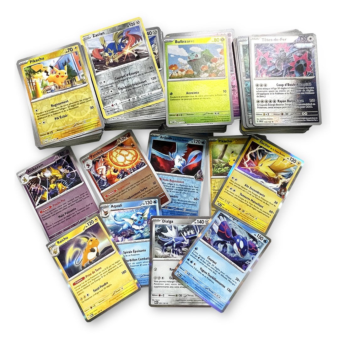 Lot de 10 cartes holographiques et/ou reverse - Pokémon FR