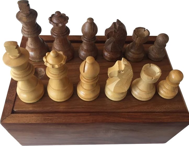 Pieces d'échecs 76 mm Acacia Classique (sans plateau) - Wilson Jeux
