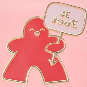 Pin's émaillé meeple Je Joue Rouge
