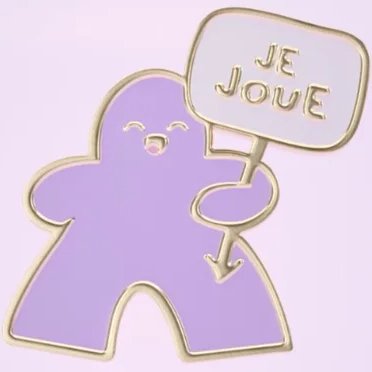 Pin's émaillé meeple Je Joue Violet