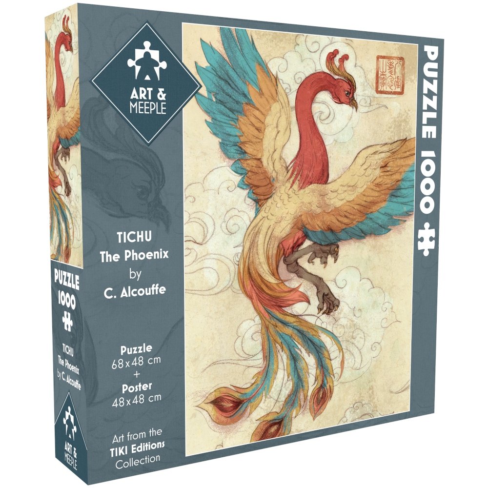 Jigsaw Puzzle 1000 Pieces - Art&Meeple Tichu Phénix by C. Alcouffe - Tiki Editions