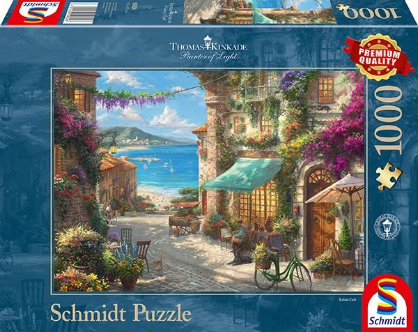 Puzzle 1000 pièces - Kinkade : Café sur la Riviera Italienne