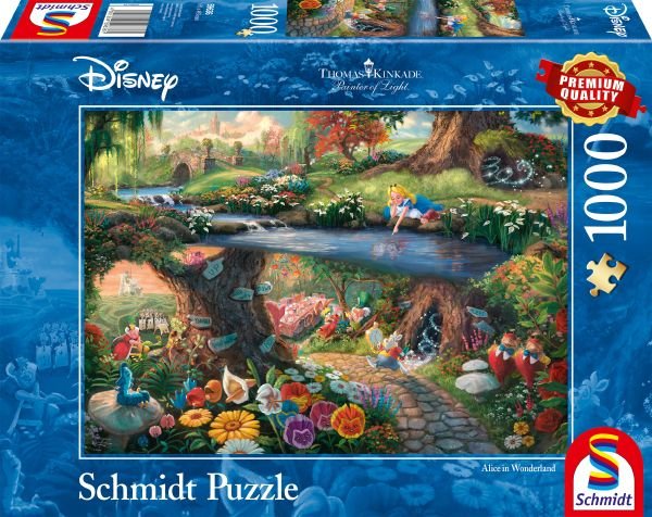 Puzzle 1000 pièces Disney - Kinkade : Alice au Pays des Merveilles