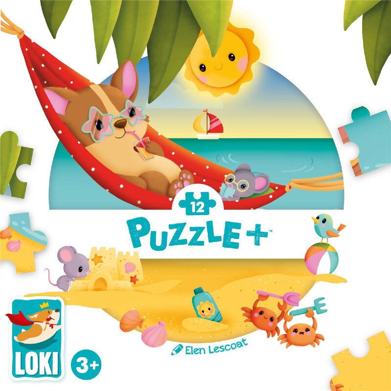 Jigsaw Puzzle 12 Pieces - LOKI at the beach - Iello