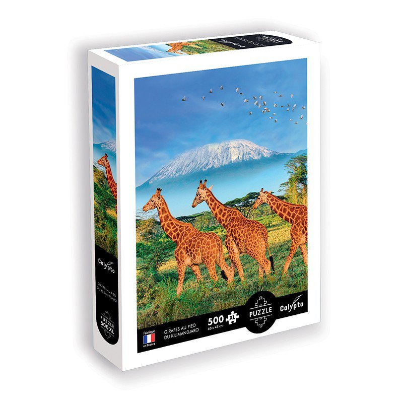 XL Jigsaw Puzzle 500 Pieces - Giraffes at the foot of Kilimanjaro - Sentosphère