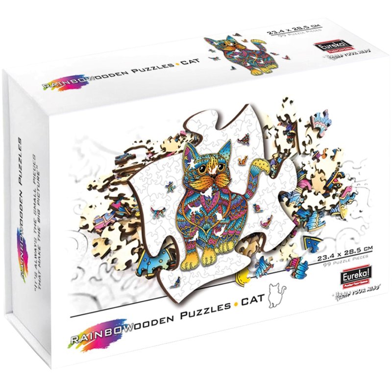 Wooden Jigsaw Puzzle 99 Pieces - Cat - Rainbowooden