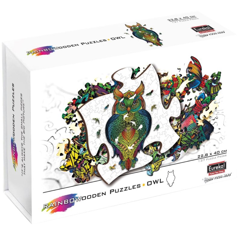 Wooden Jigsaw Puzzle 137 Pieces - Owl - Rainbowooden