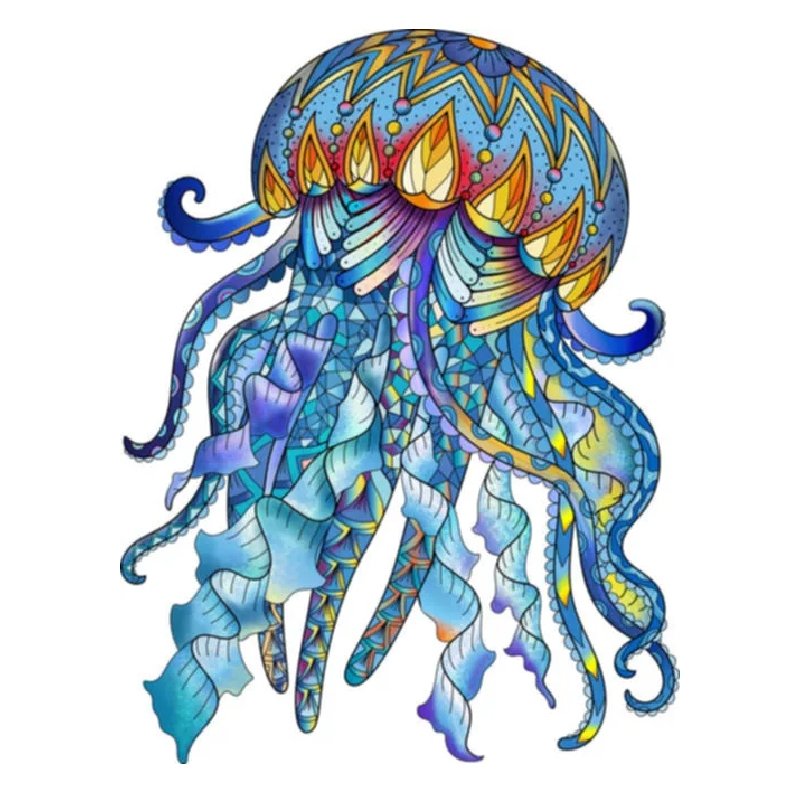 Wooden Jigsaw Puzzle 106 Pieces - Jellyfish - Rainbowooden