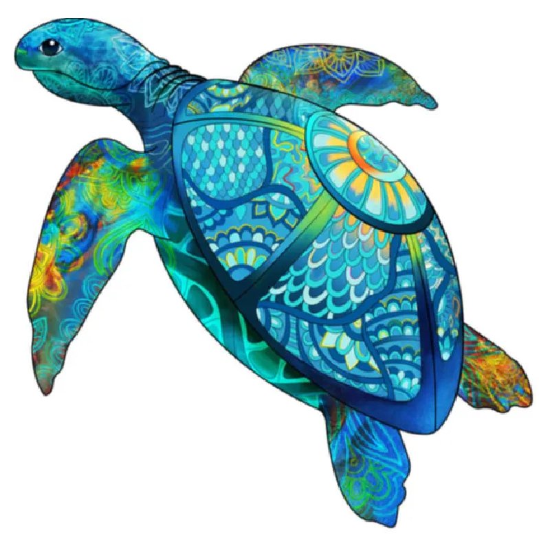 Wooden Jigsaw Puzzle 125 Pieces - Sea Turtle - Rainbowooden