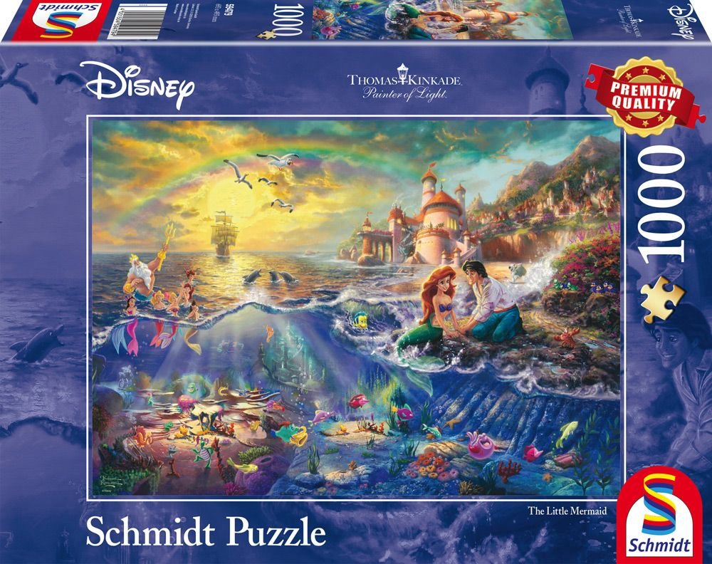 Puzzle 1000 pièces Disney - Kinkade : Ariel la Petite Sirène
