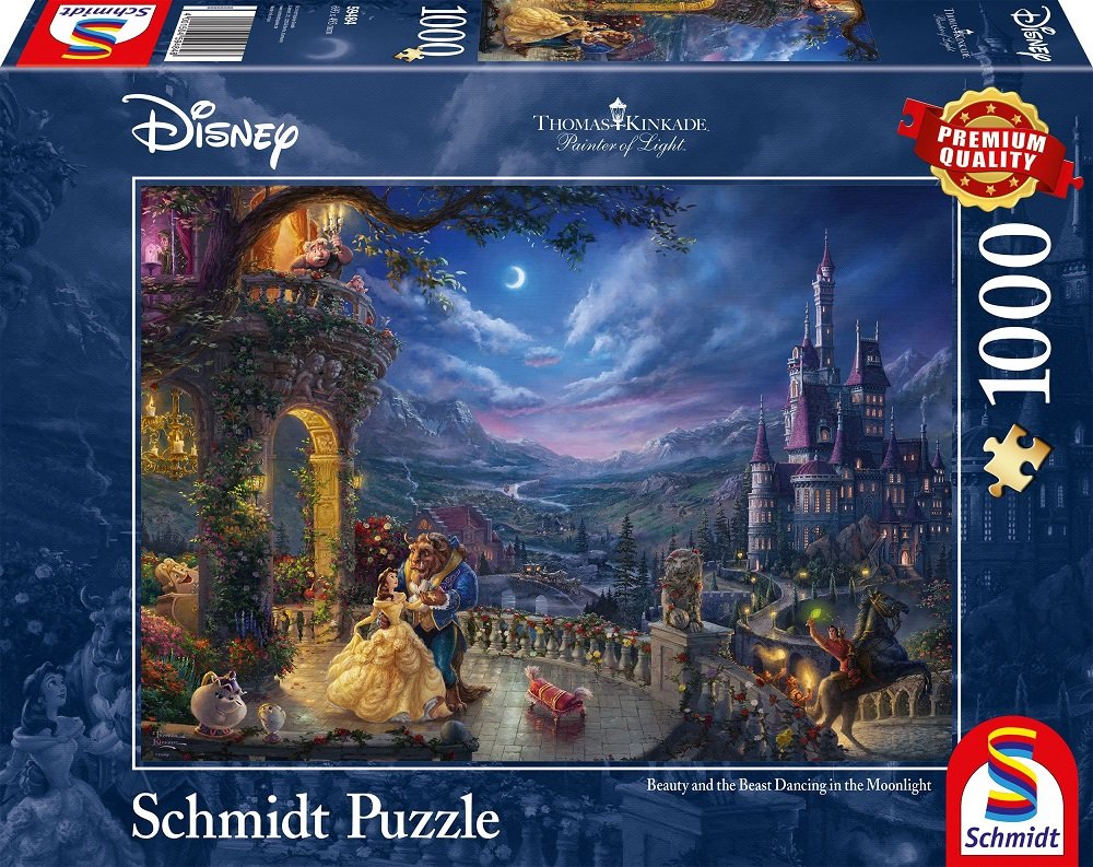 Puzzle 1000 pièces Disney - Kinkade : la Belle et la Bête