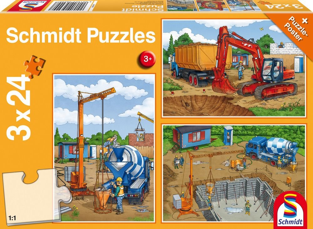 Puzzle 3x24 pièces - Sur le Chantier