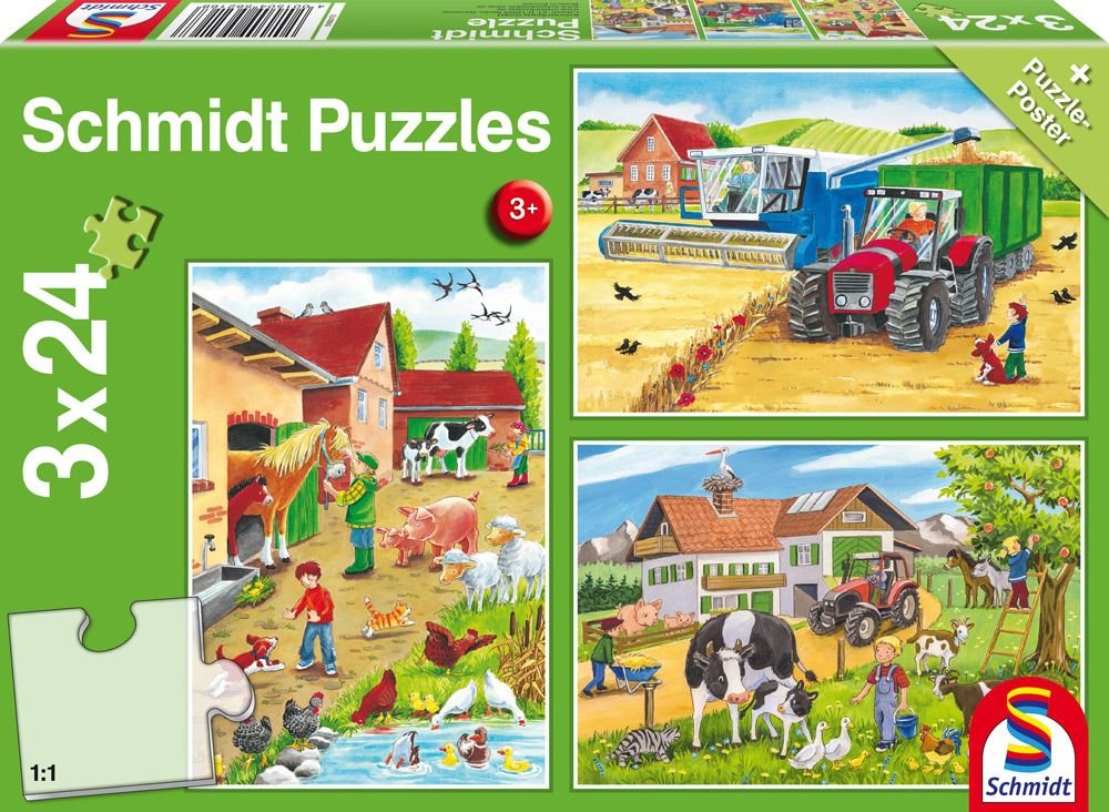 Puzzle 3x24 pièces - À la Ferme