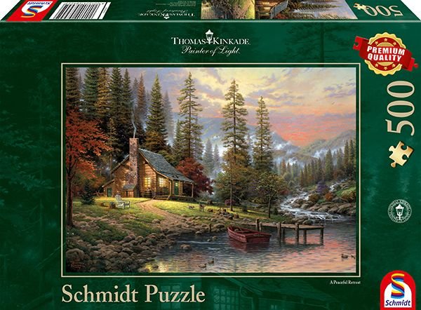 Puzzle 500 pièces - Kinkade : Maison en Montagne