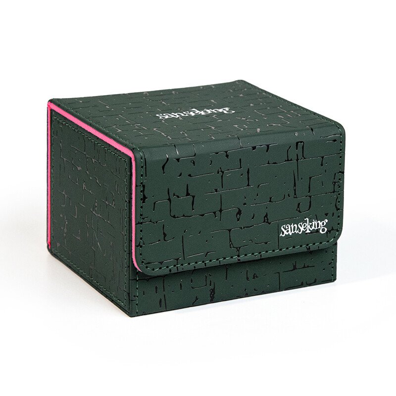 130+ Pyramid Deck Box - Green and Pink - Sanseking