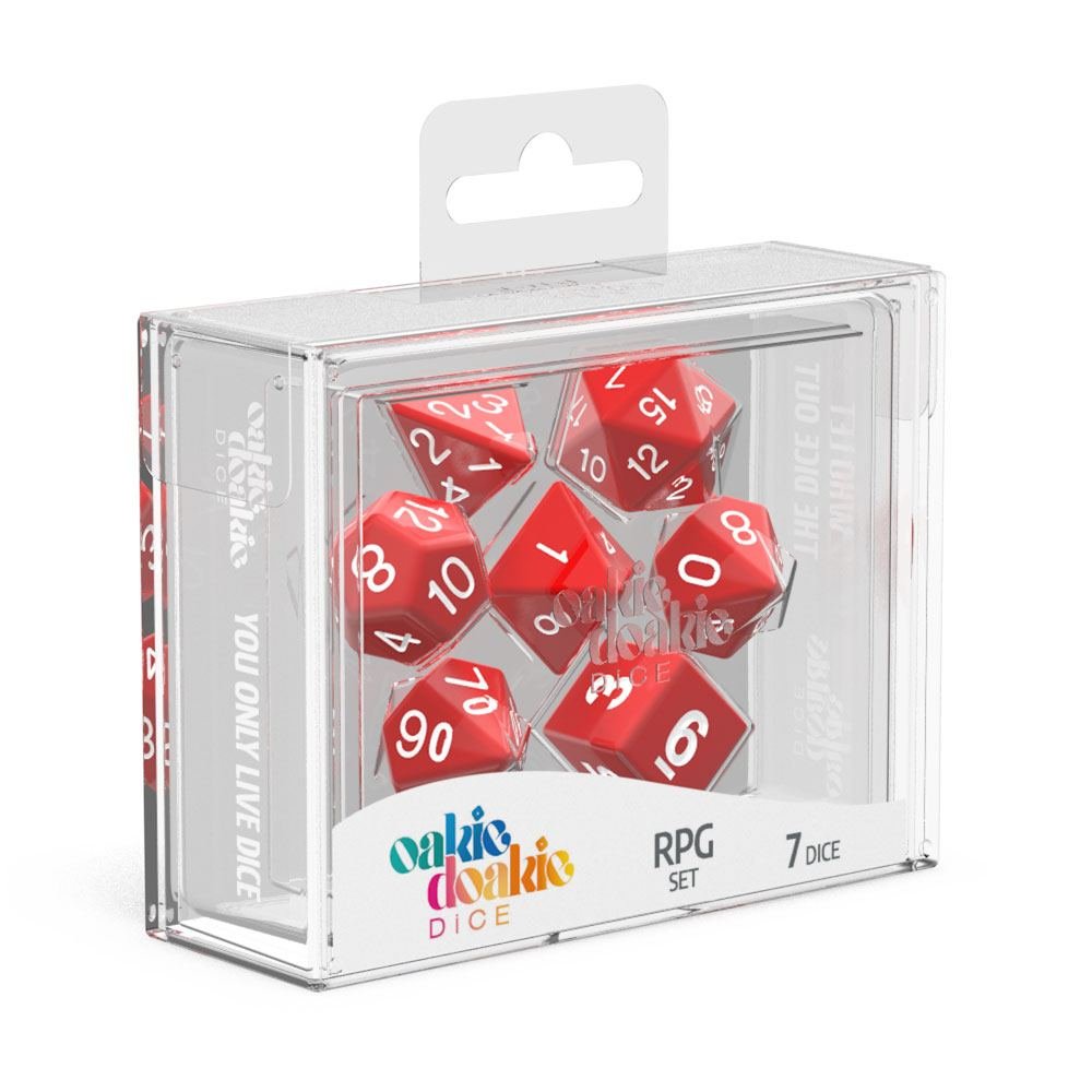 RPG Dice Set Solid Red - Oakie Doakie