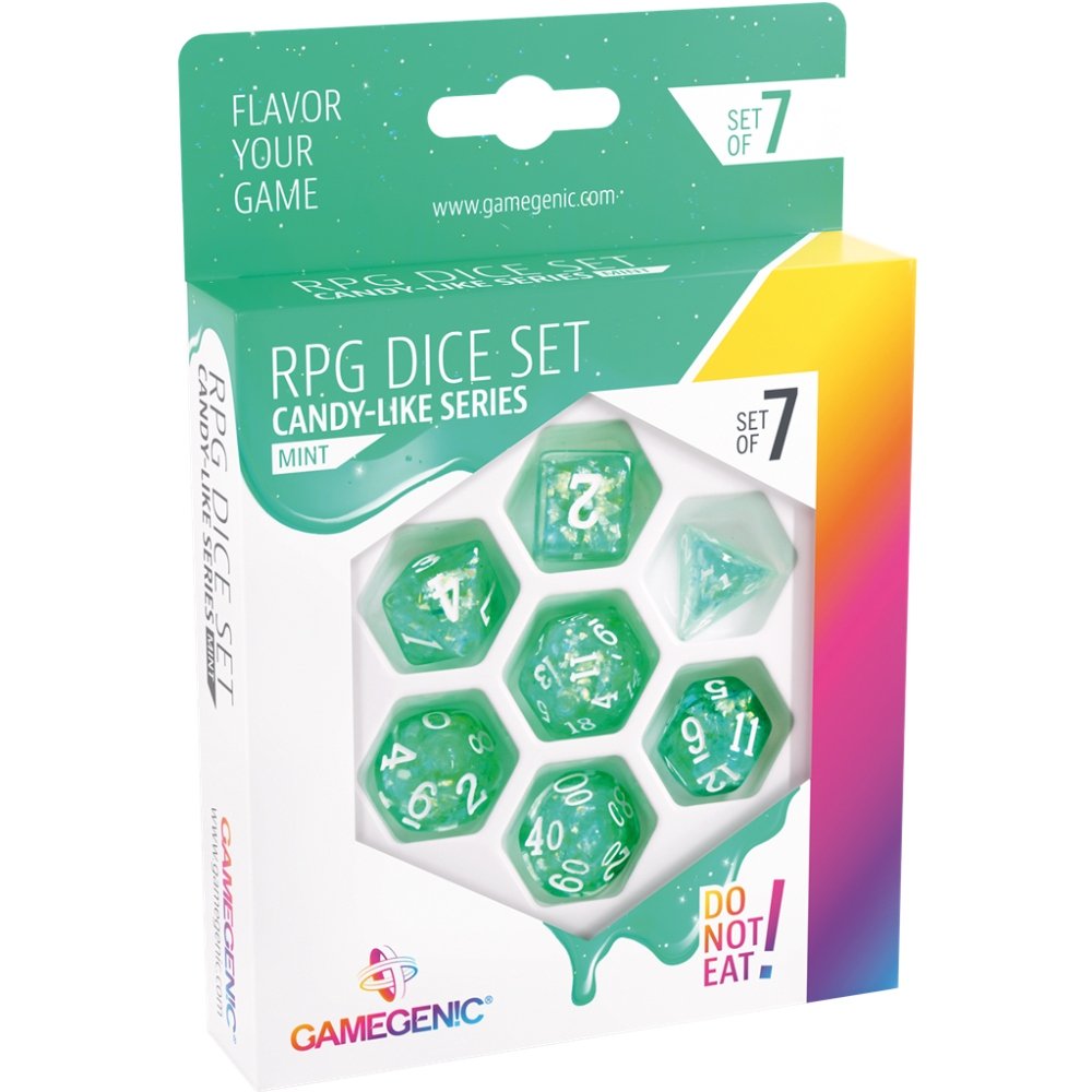 Set of 7 RPG dice Candy-Like Series Mint - Gamegenic