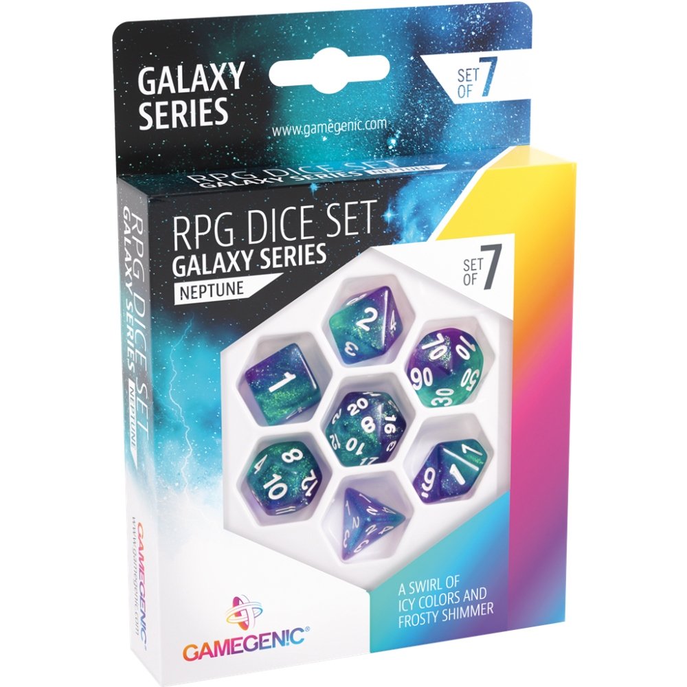 Set of 7 RPG Galaxy Series Neptune dice - Gamegenic