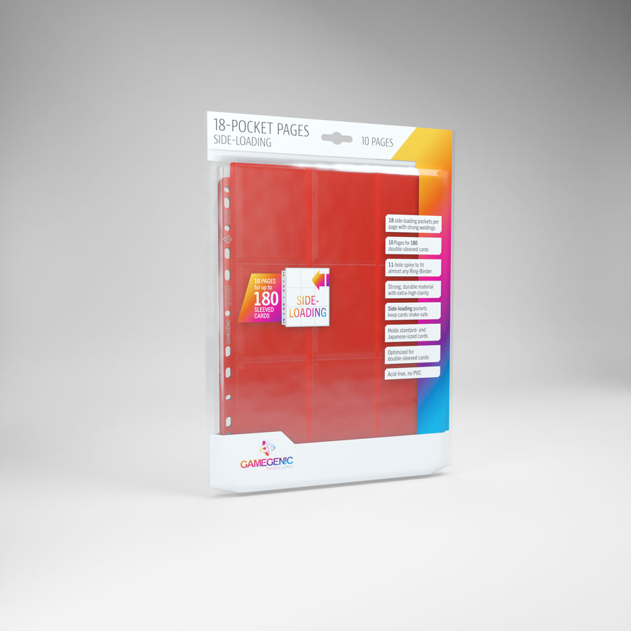 Lot de 10 18-Pocket Pages Side-loading Rouge - Gamegenic